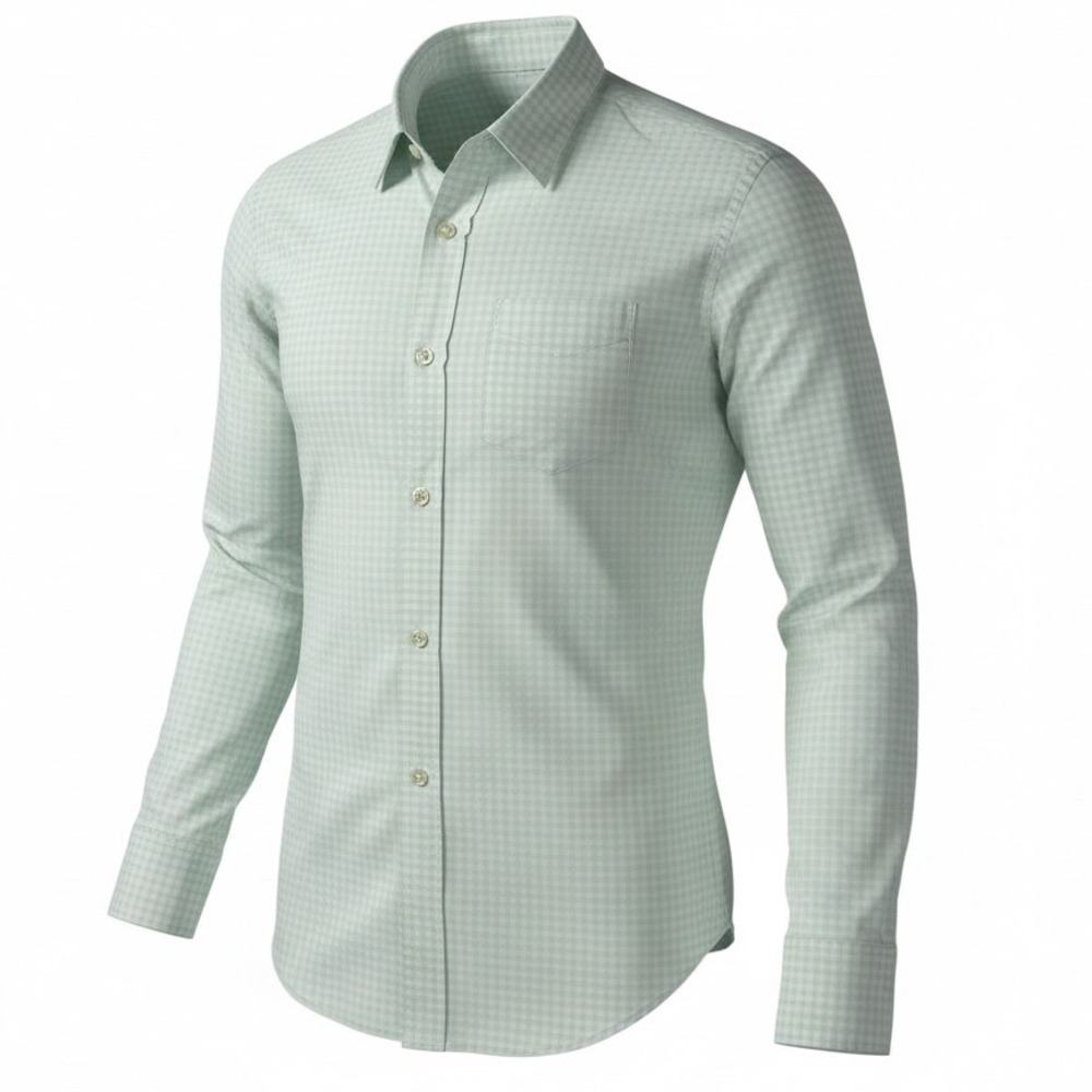 Club Monaco Slim‎ Fit Gingham Button Down Shirt Mens XS Light Green LS Casual